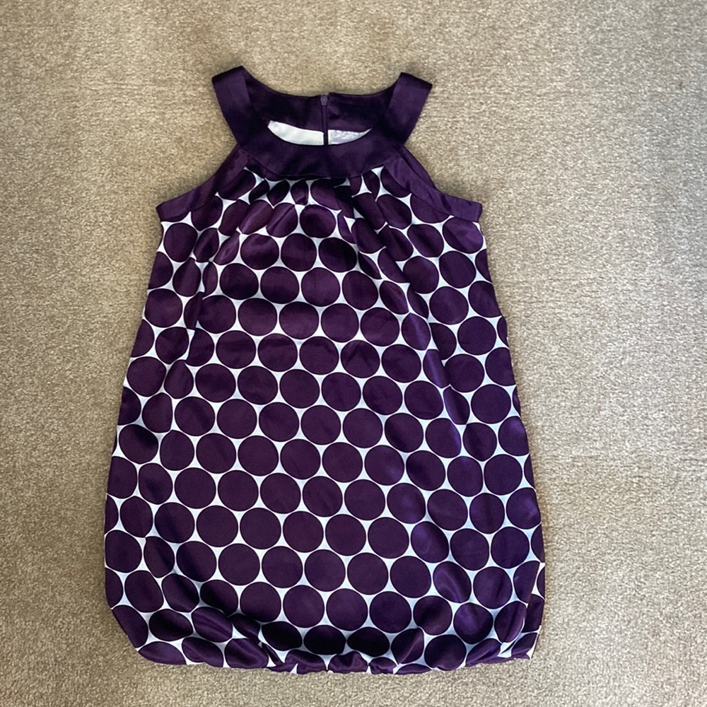 Girls purple dotted dressy dress